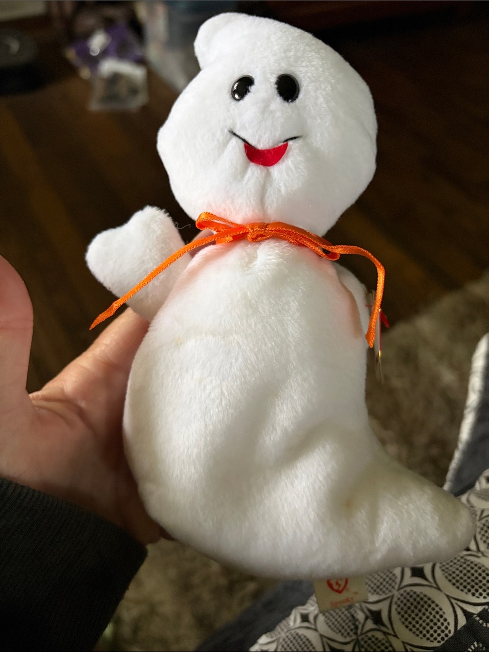 Vintage TY 1995 Spooky Ghost Beanie Baby